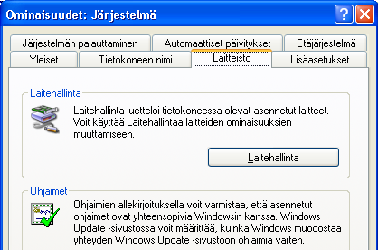 CEM DT-3353 Pihtimittari Sivu 2/5 Käynnistä Laitehallinta - Windows XP Paina ruudun vasemmassa alakulmassa olevaa