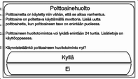 Ajaminen ja käyttö 111 Jos moottorin ylläpitotilapyyntöä on lykätty yhdellä päivällä, auton järjestelmä käynnistää moottorin automaattisesti, kun auto seuraavan kerran käynnistetään.