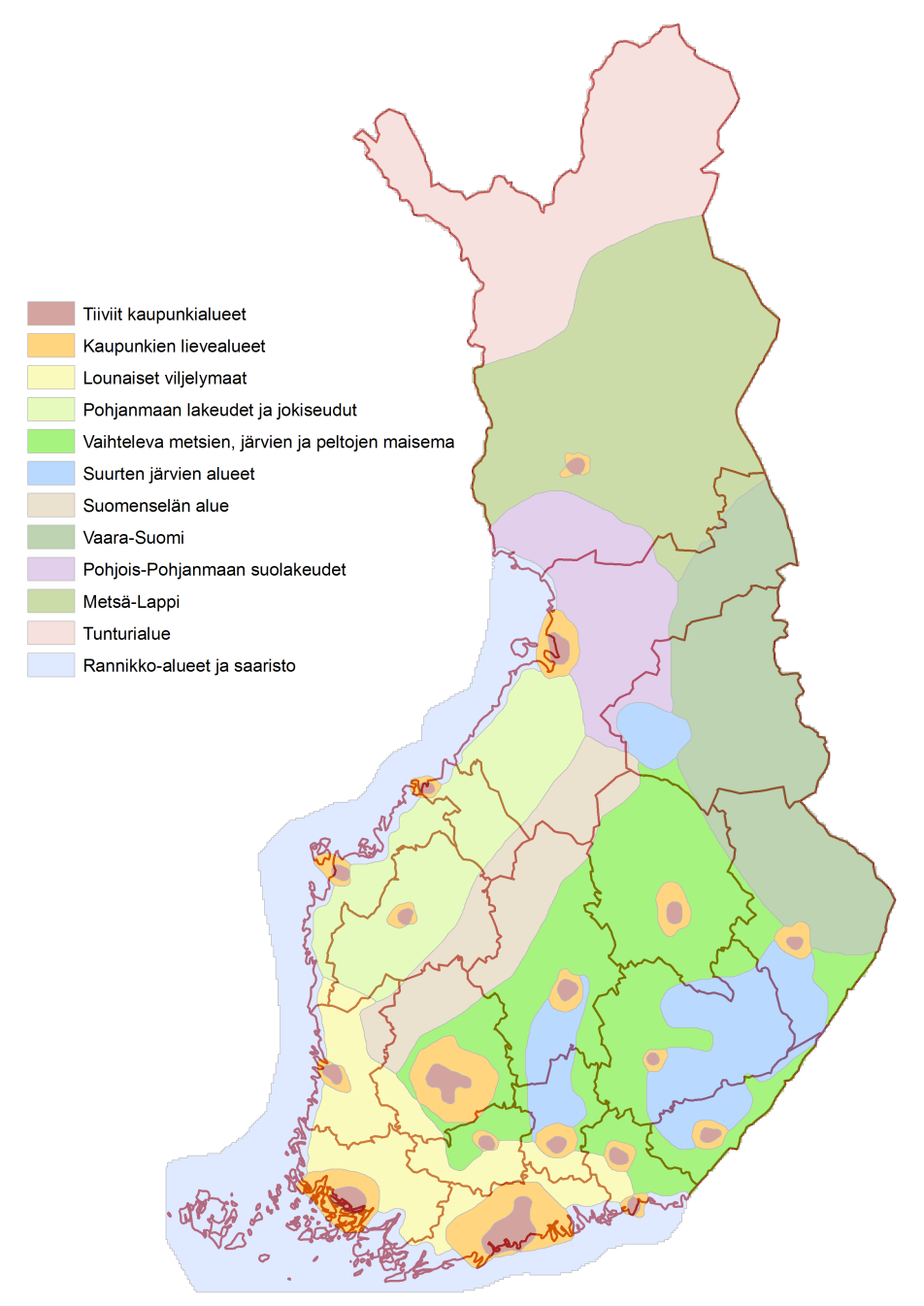 Ekosysteemipalvelujen toimivuuden ja luonnon monimuotoisuuden näkökulmasta keskeisiä kysymyksiä erityyppisillä alueilla Tiiviit kaupunkialueet Hulevesien hallinta, lähivirkistys, viheryhteydet