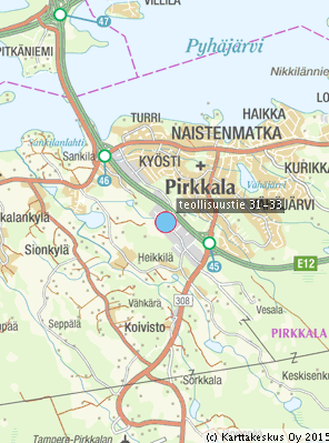 Terästalon etäisyys Pirkkalan keskustasta on noin kolme kilometriä, Pirkkalan lentokentältä noin neljä kilometriä ja Tampereen keskustasta noin 12 kilometriä.