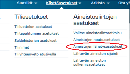 Aineiston lähetysasetukset Mikäli haluat käyttää aineistoja lähetettäessä erityisasetuksia kuten esimerkiksi Luottamuksellinen, on sinun ensin