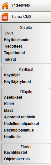 2 Hallintapaneeliin käyttö 2.