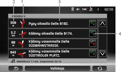 10.12 Ajo-ohje Sulkua peruutetaan. Reittiä lasketaan uudelleen. Tieosuus jonka sulku peruttiin, voidaan taas huomioida laskennassa.