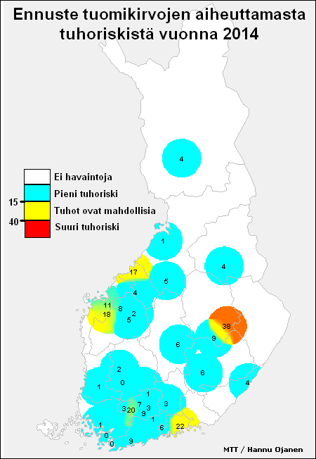 Kasvintuhoojien seuranta Kasvintuhoojien esiintymistä seurataan asianmukaisin menetelmin ja