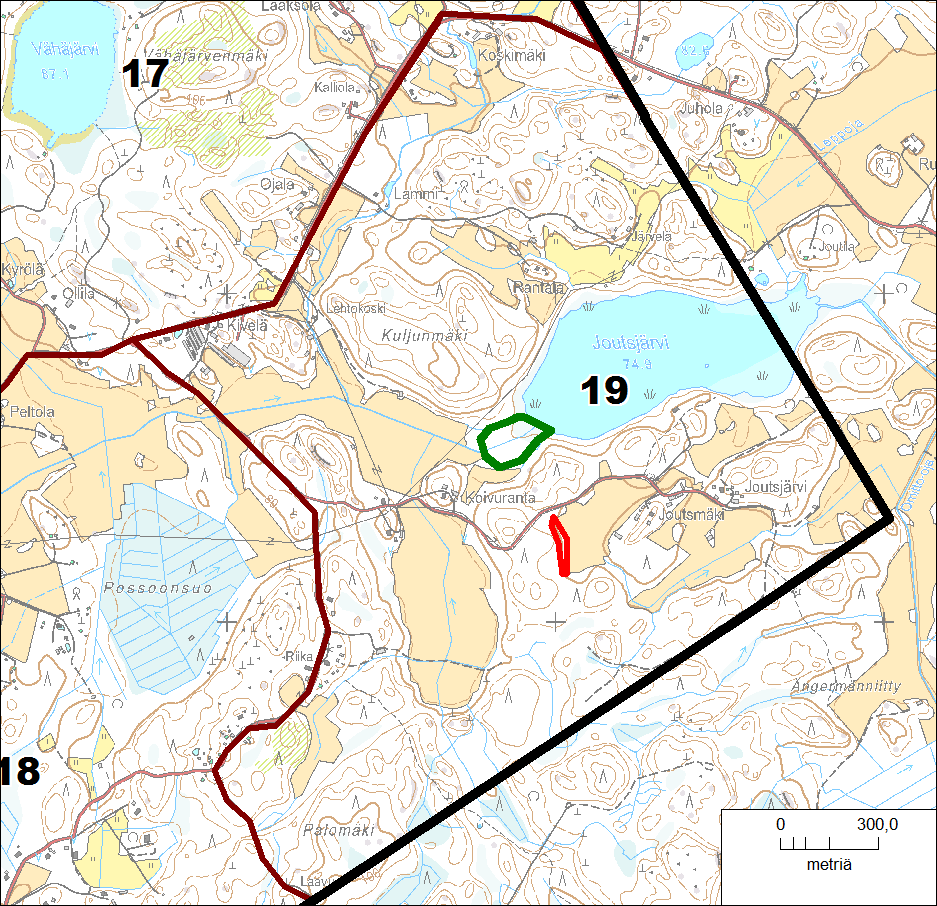 Kuva 19. Osa-alueen 19 sijainti ja rajaus.