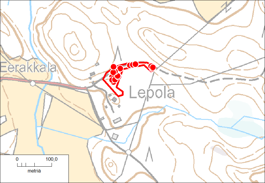 Lepolan liito-orava Kohde sijaitsee Isosuon eteläpuolella osa-alueella 8 Lepolan tilakeskuksen lähellä (kuva 35).
