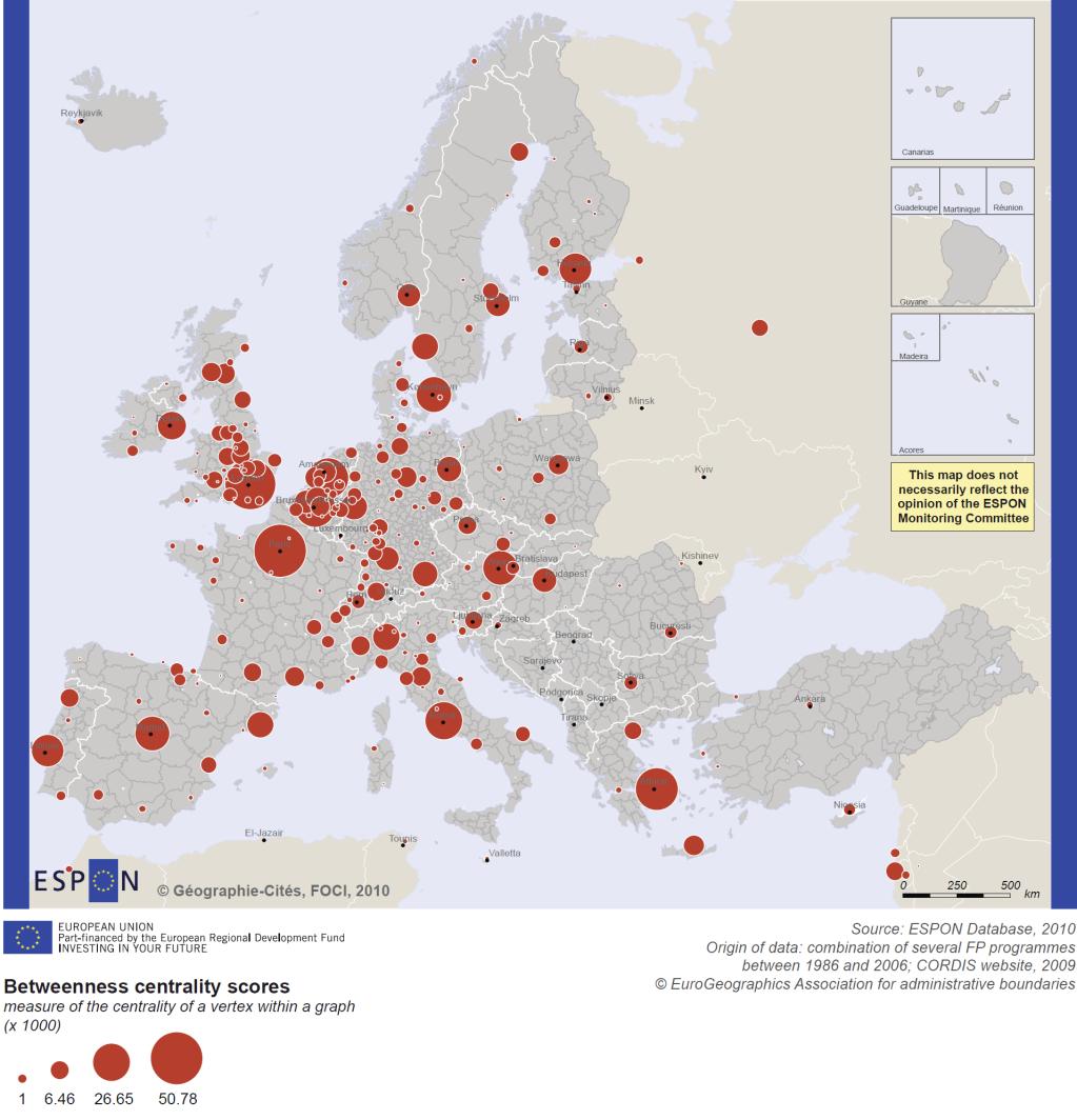 Kuva 2.135. Bruttokansantuotteen (GDP) väliset erot Itä- ja Länsi-Euroopan, EU:n ja Venäjän sekä EU:n ja Lähi-Idän ja Afrikan välillä. (ESPON 2012) Kuva 2.136.