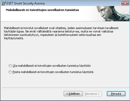 2. Asennus Ostettuasi Eset Smart Security -ohjelmiston voit ladata sen asennusohjelman ESETin sivustolta. Se tarjotaan pakettina, jonka nimi on ess_nt**_***.