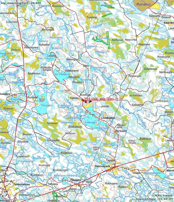 Sivu 3/13 Tulosteen keskipisteen koordinaatit (ETRS-TM35FIN): N: 7231852 E: 449462, Tuloste ei ole mittatarkka.