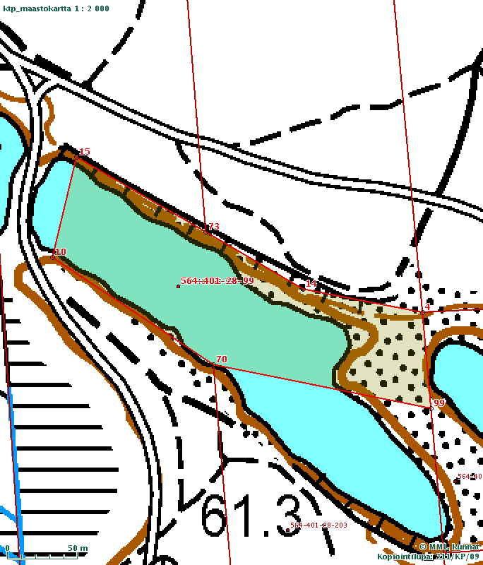 Sivu 6/13 Tulosteen keskipisteen koordinaatit (ETRS-TM35FIN): N: 7231904 E: 449200, Tuloste ei ole mittatarkka.