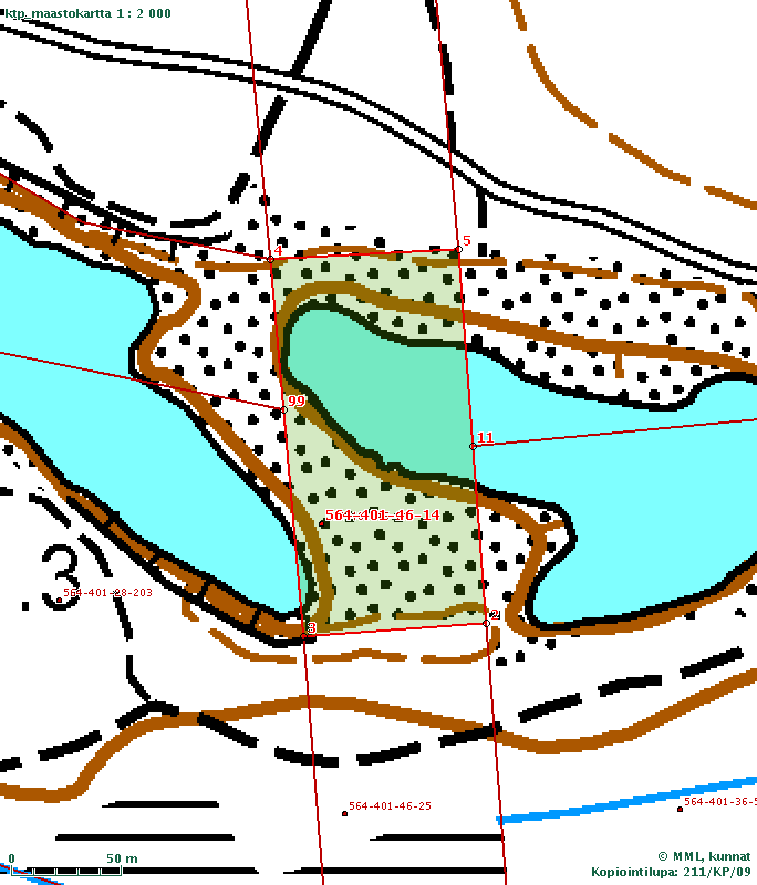 Sivu 8/13 Tulosteen keskipisteen koordinaatit (ETRS-TM35FIN): N: 7231800 E: 449377, Tuloste ei ole mittatarkka.