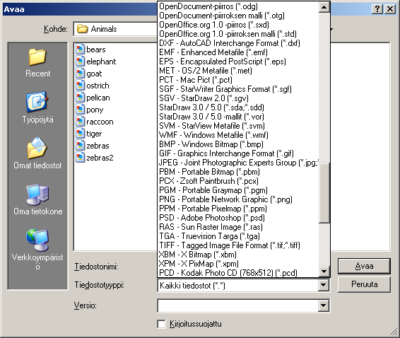 - 324 StarWriter Graphics Format (*.sgf) StarDraw (*.sgv, *.sdd, *.vor) AutoCAD Interchange Format (*.dxf) Enhanced Metafile (*.emf) Encapsulated Postscript (*.eps) OS/2 Metafile (*.met) Mac Pict (*.