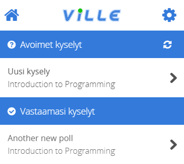 6 Kurssien kyselyt Löydät ohjelman vasemmasta ylälaidasta kuvakkeen, josta näkee kuinka monta avonaista kyselyä tällä hetkellä on kursseillasi.