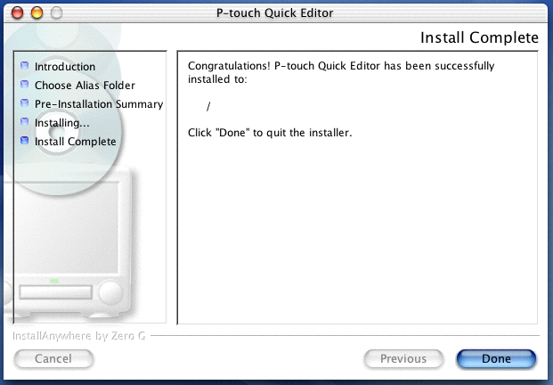 8 Esiin tulee Choose Alias Folder (Valitse alias-kansio) valintaikkuna, jossa voit valita, mihin P-touch Quick Editor -ohjelman alias lisätään.