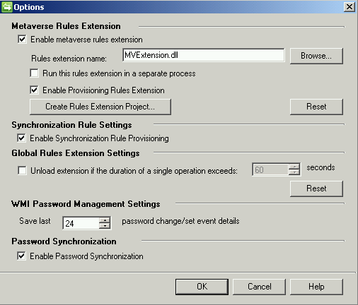 LIITE1 35(41) FIM:n konfigurointi salasanojen synkronointia varten Kuva 62: FIM konfigurointi FIM:n konfigurointi aloitetaan avaamalla Synchronization Service Manager ja avaamalla sieltä AD:n