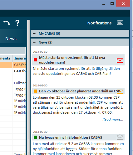 CAB Plan Päivitys 5.2 CAB Plan Reaaliaikaiset (Push) ilmoitukset Päivityksen 5.2 jälkeen on mahdollista laittaa reaaliaikaisia ilmoituksia suoraan käyttäjien CSP alustalle.