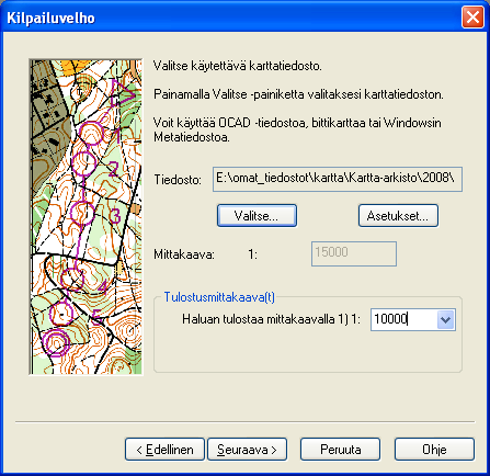 Valitse painikkeesta painamalla, voit etsiä haluamasi kartan pohjaksi. Kun olet löytänyt kartan, valitse se painamalla Avaa.