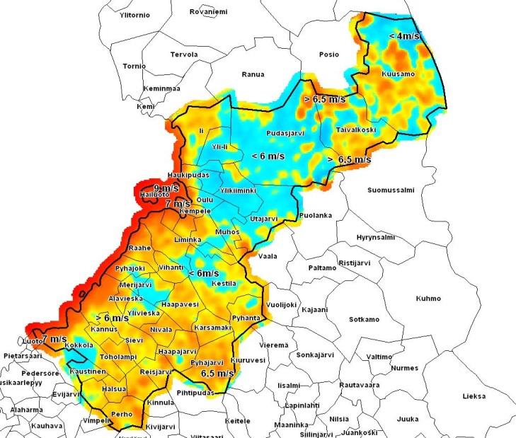 51 maassamme. Myös Oulun seutu on kiinnostava alue uusille tuulivoimainvestoinneille.