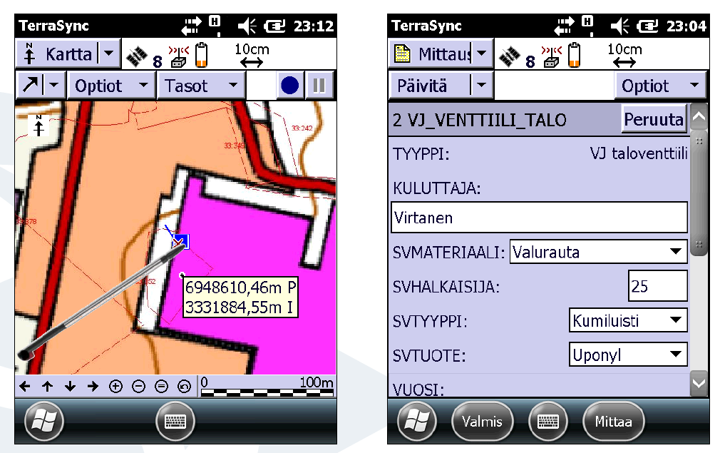 8 2.1.2 TerraSync GeoExplorer 6000 GeoXH:n kämmenmikrossa mittauskäytössä käytettävä ohjelma on TerraSync.