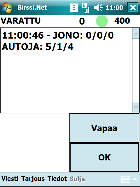 Hälytysnäppäin Hälytysvalmius Hälytys lähetenyt Voit lähettää ohjelmasta hälytyksen kun ohjelma on varattu tilassa. Painamalla hälytysnäppäintä ** kerran laite menee hälytysvalmiuteen.