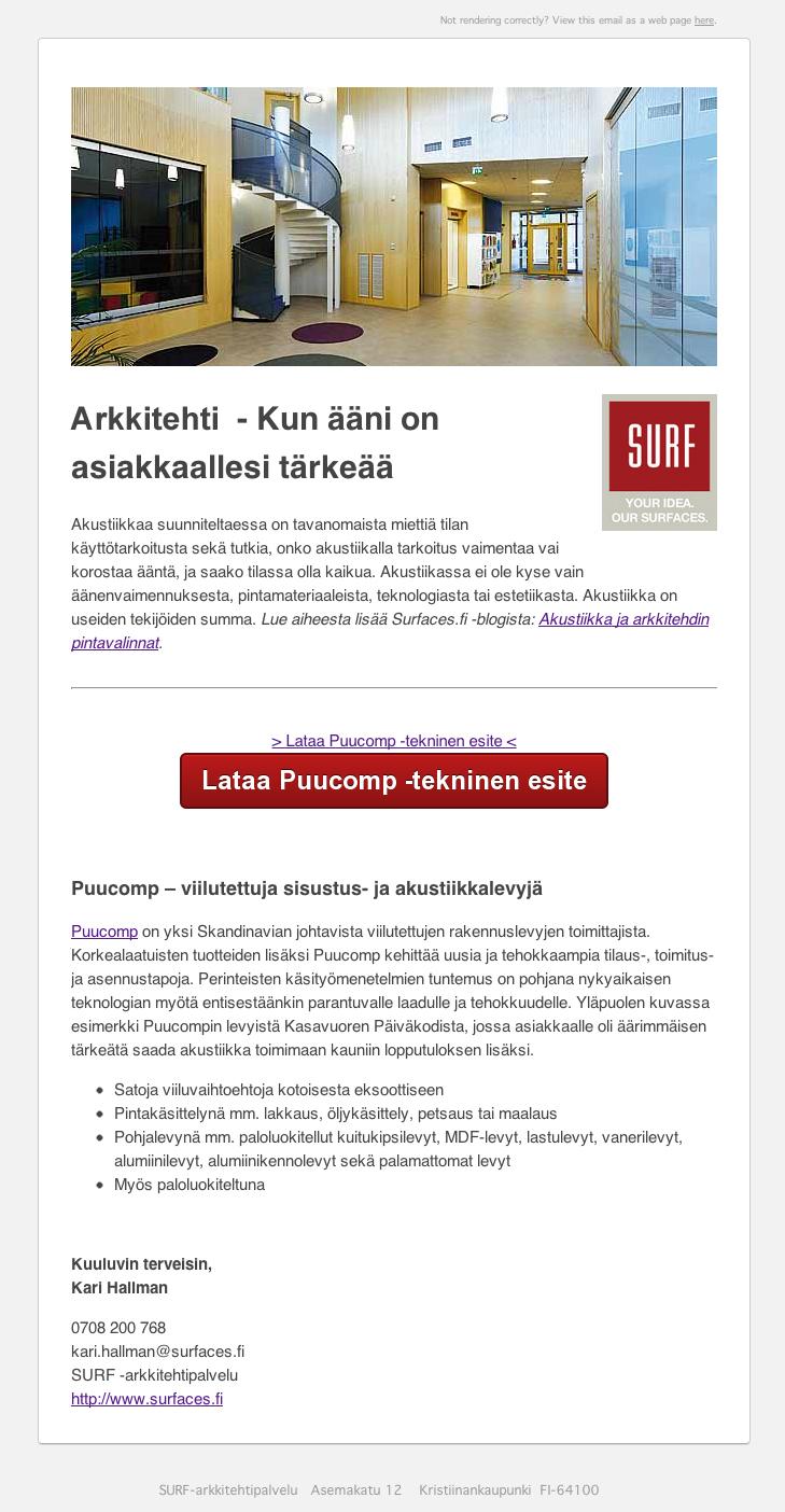 SURF Esimerkkejä asiakaslupauksen jalkautuksesta YOUR IDEA.