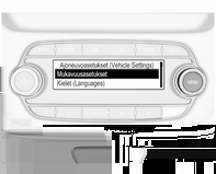 Mittarit ja käyttölaitteet 107 Vastaavissa alavalikoissa voidaan muuttaa seuraavia asetuksia: Ajoneuvoasetukset (Vehicle Settings) Ilmastoinnin ja ilman laatu Autom. tuulettimen maks.