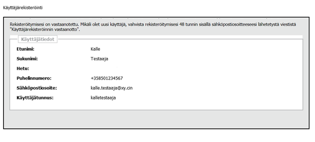 Ohje 4 (5) Vaihe 4: Vahvistus: Tarkista antamasi tiedot ennen lomakkeen lähettämistä. Vaihe 5: Vahvista sähköpostiisi saapuneen viestin linkistä rekisteröitymisesi ja antamasi sähköpostiosoite.