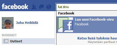 Facebook-sivun luominen 1/3 Kirjoita