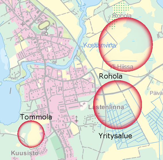 Tulevia alueita Pälkäne on kehittyvä kunta ja myyntiin tulee säännöllisesti uusia asuinalueita. Kunta on kaavoittamassa tällä hetkellä uusia asuinalueita Roholaan ja Tommolaan Onkkaalan tuntumassa.