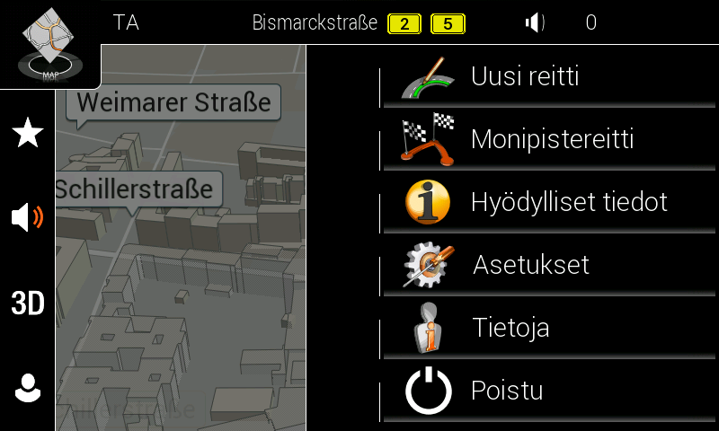 Kohotiet 3D-maamerkit 3D-rakennukset Kohotiet ovat monimutkaisia risteyksiä ja korkeussuunnassa erotettuja teitä (kuten sillat ja ylikulkutiet), jotka näytetään kolmiulotteisina.