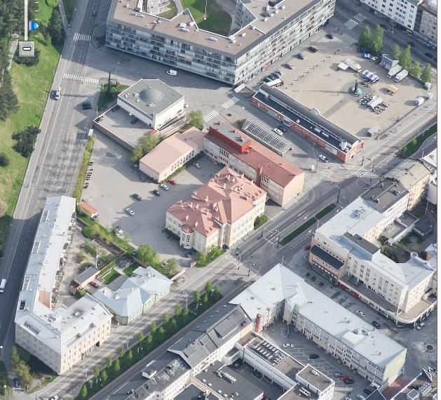 Jyväs-Parkin laajennusosa korttelin sisäpihalle, yhdistetty pysäköinti asumisen