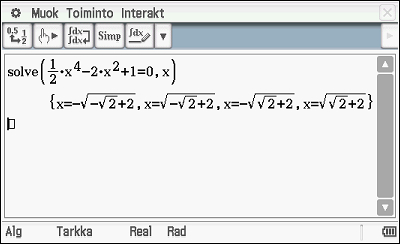 11 Toimintaperiaate ClassPad on suunniteltu niin, että käyttäjän ei tarvitse tietää laskimen komentojen kirjoitusasua. Tätä varten on interaktiivinen valikko Interakt.
