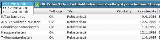 Työmaarekisteri Luotettava kumppani haun historia on nyt nähtävillä urakoitsijan tiedoissa, Luotettava kumppani raportilla.