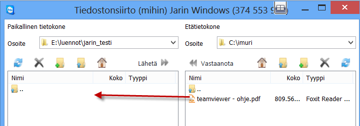 26 Tiedostojen siirto koneiden välillä Kun sinulla on tili luotuna iin, voit siirrellä tiedostoja kätevästi koneiden välillä valitsemalla