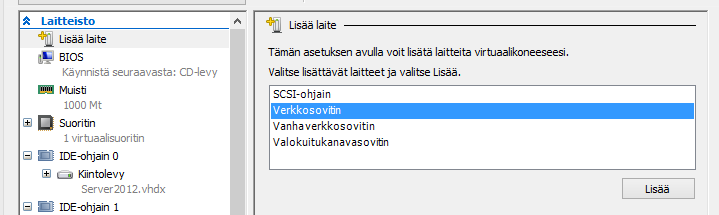 Aram Abdulla Hassan Windows Server 2012 asentaminen ja käyttö 5 Määritellään verkkokortti, Windows Serveri 2012.