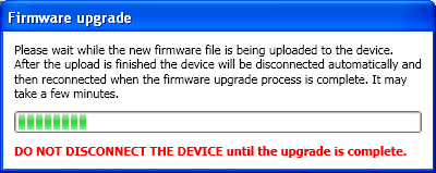 4 Confirm the firmware upgrade The following confirmation dialog appears. Click "Yes", to upgrade to the device.