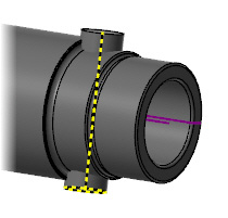30 MASTERCAM X8/ Tutustuminen Mastercam Solids-ohjelmaan 4 Klikkaa oikeanpuoleisen kuvan osoittamaa suoraa.