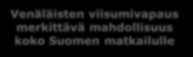 Työtä ja hyvinvointia koko Suomeen Matkailu- ja ravintola-ala on merkittävä toimiala, jolla on potentiaalia työllistää, tuoda verotuloja valtiolle ja luoda pysyvää hyvinvointia kaikkialla Suomessa