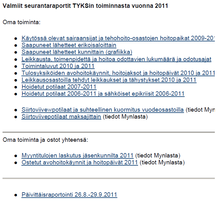 Tietoa laadusta -