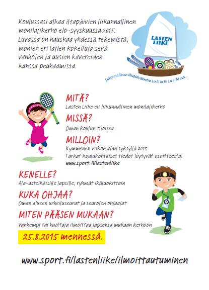 Kokeilu: Lasten Liike -monilajikerho Harjun Woiman