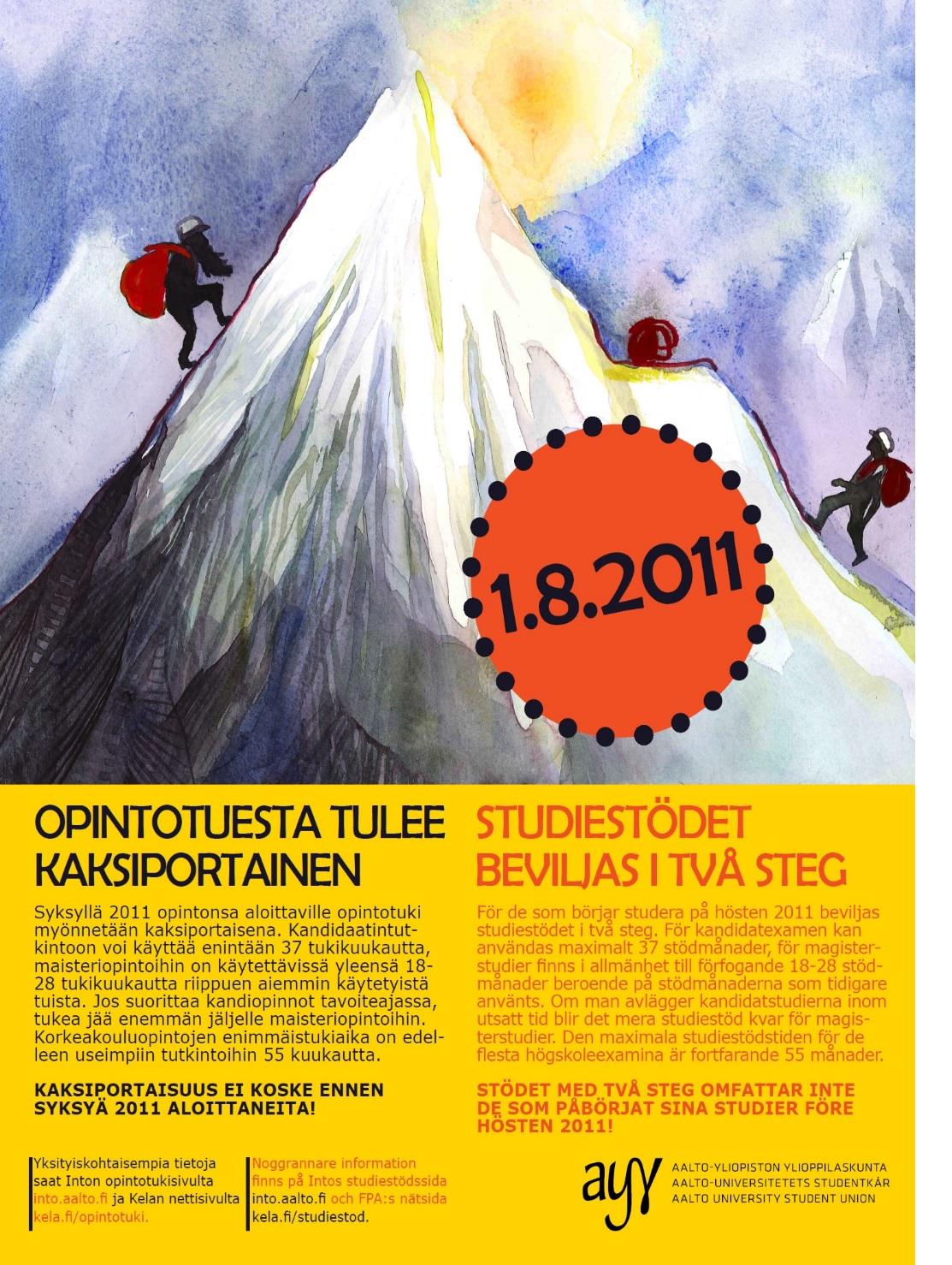 Ylioppilaskunta viesti kaksiportaistumisesta ja muista 2011 tehdyistä