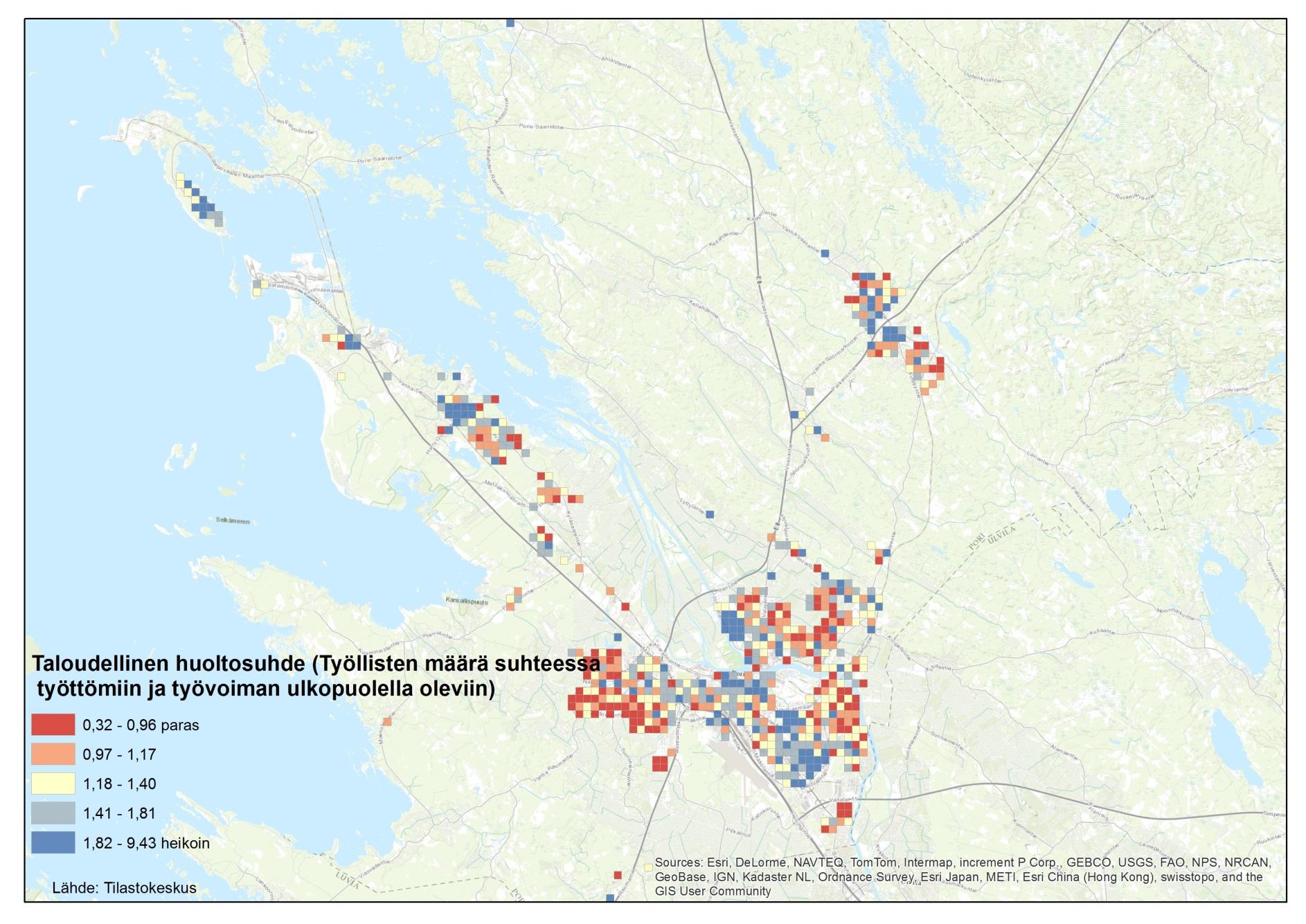 Lukkarinsannan, Viikinäisten ja Lotskeri-Tuulikylän kaupunginosissa Heikoimmat taloudellisen