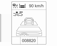 Ajaminen ja käyttö 185 Mukautuvan vakionopeussäätimen symboli, etäisyysasetus ja asetettu nopeus näkyvät kuljettajan tietokeskuksen ylärivillä. Kaasupoljin voidaan vapauttaa.