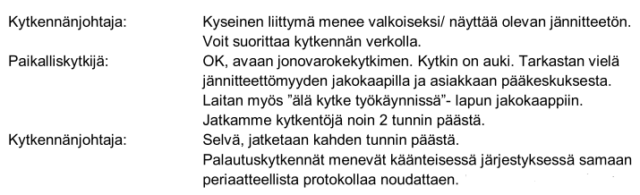 Liite 1 1 (1) Kytkentäohjelman