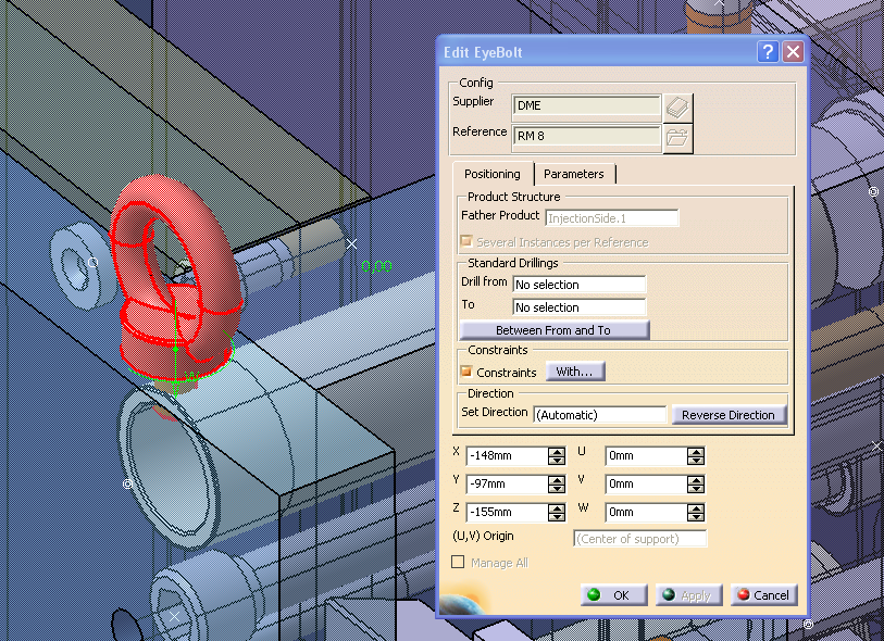 CAD Pikaopas Injection components Mold Tooling Design Insert Ejection Components Liittää ulostyönnössä tarvittavat osat muottikokoonpanoon.