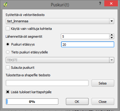 31 nan ominaisuuksia kohtaan. Alimmasta valikosta voidaan valita luodaanko uusi valinta vai lisätäänkö tietoja esimerkiksi edelliseen valintaan.