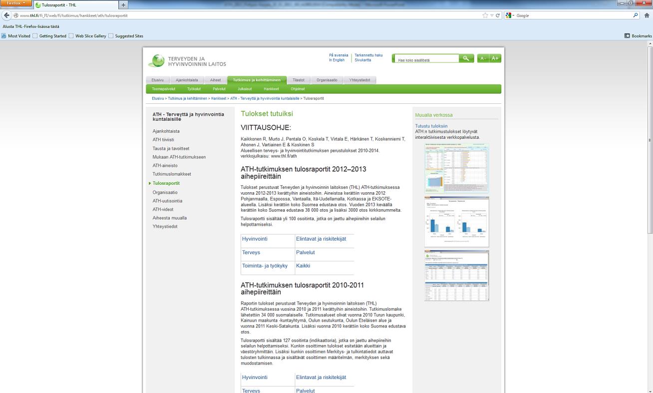 ATH-tulospalvelu, www.thl.