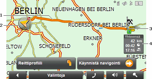 Paina Valintoja > Asetukset > Nykyinen kartta, nähdäksesi, mikä kartta tällä hetkellä käytetään. Siellä voit myös valita toinen kartta. 8.