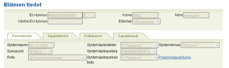 25 Karitsat /kilit -välilehdeltä voi tarkistaa miten monta karitsaa /kiliä tilalla on määritetyllä ajanjaksolla syntynyt. 7.