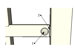 Aita-elementin kiinnittäminen aidan tolppiin. Kuva 9. 2 pulttien kiinnittäminen (1). Kiristä pulttia ja mutteria kohtuullisella voimalla.
